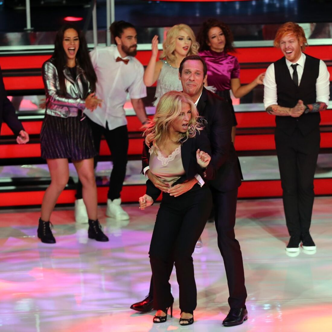 Alexandra Lencastre e José Carlos Pereira no programa 'A Tua Cara Não Me é Estranha'