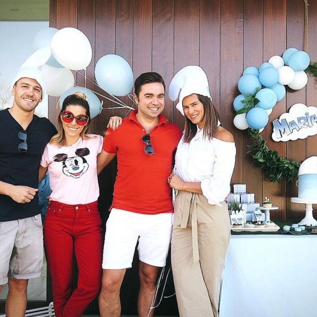 Pedro Teixeira com Cláudia Vieira, na festa de aniversário da filha, Maria