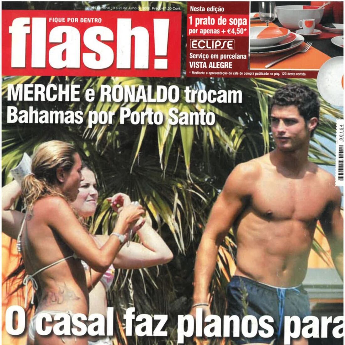 Merche Romero e Cristiano Ronaldo na capa da FLASH! em 2006