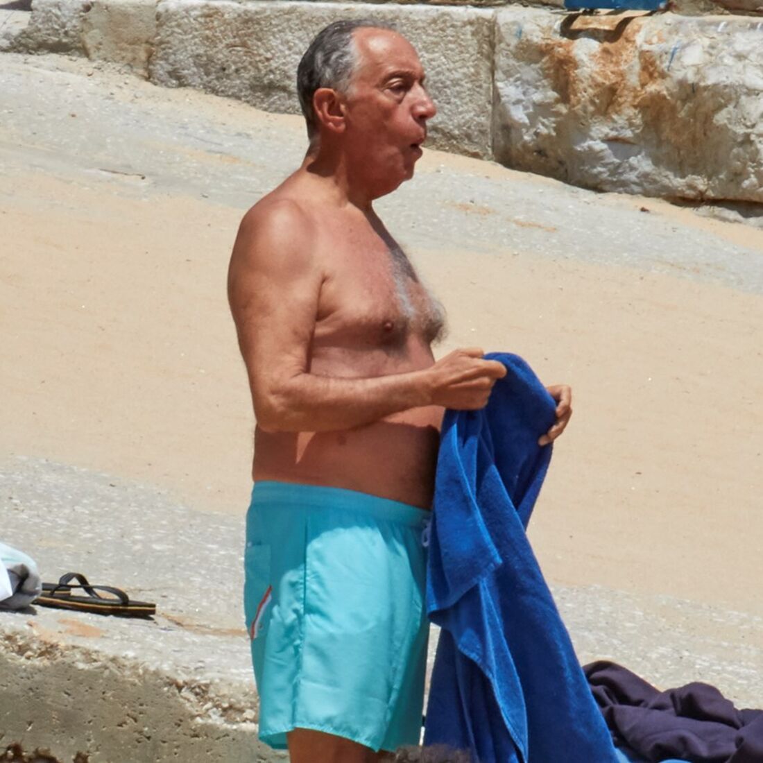 Presidente, Marcelo Rebelo de Sousa, calções, praia, cascais, presidente da república