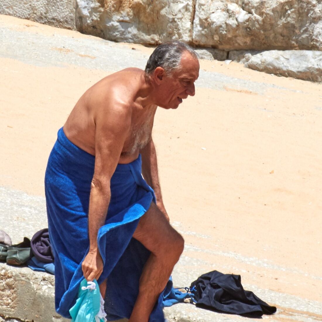 Presidente, Marcelo Rebelo de Sousa, calções, praia, cascais, presidente da república