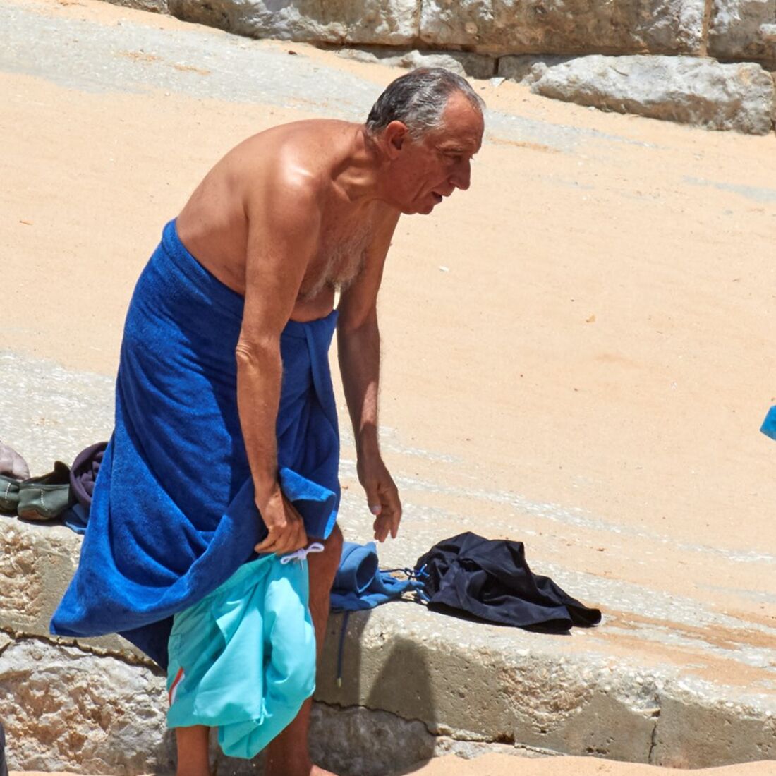 Presidente, Marcelo Rebelo de Sousa, calções, praia, cascais, presidente da república