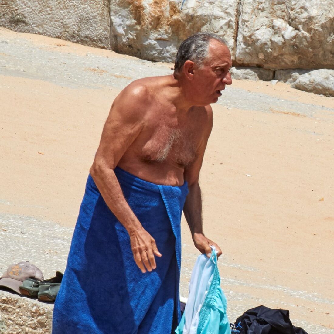 Presidente, Marcelo Rebelo de Sousa, calções, praia, cascais, presidente da república