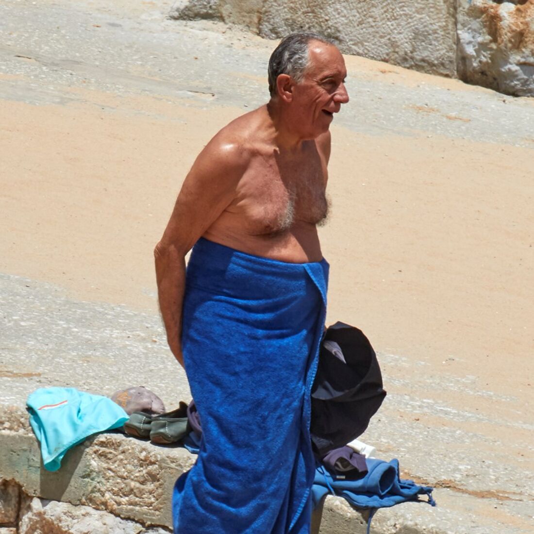 Presidente, Marcelo Rebelo de Sousa, calções, praia, cascais, presidente da república