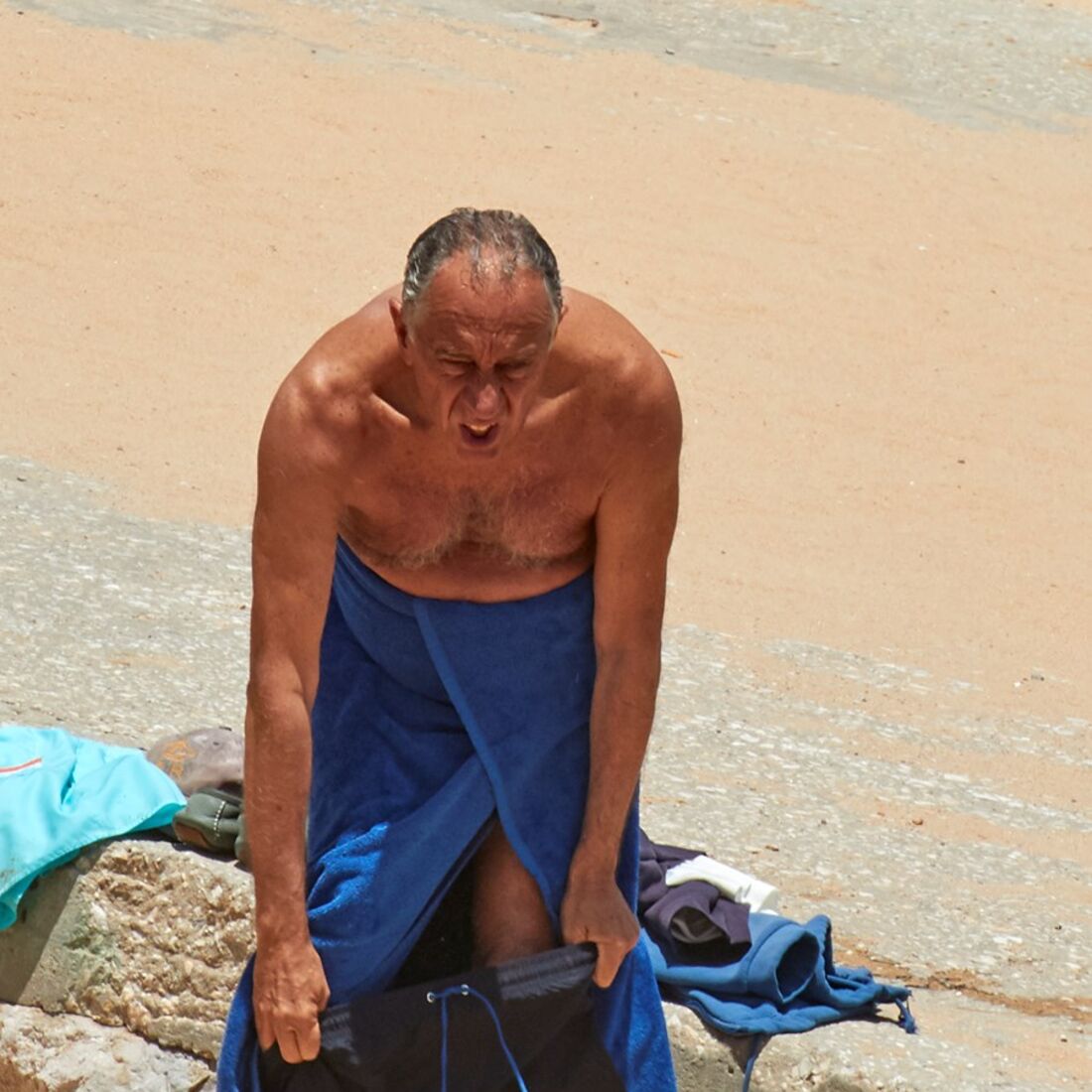 Presidente, Marcelo Rebelo de Sousa, calções, praia, cascais, presidente da república