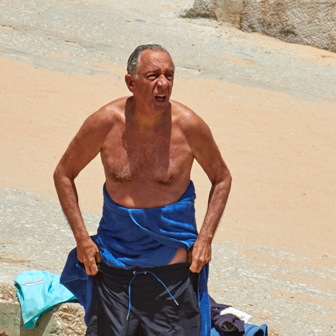 Presidente, Marcelo Rebelo de Sousa, calções, praia, cascais, presidente da república