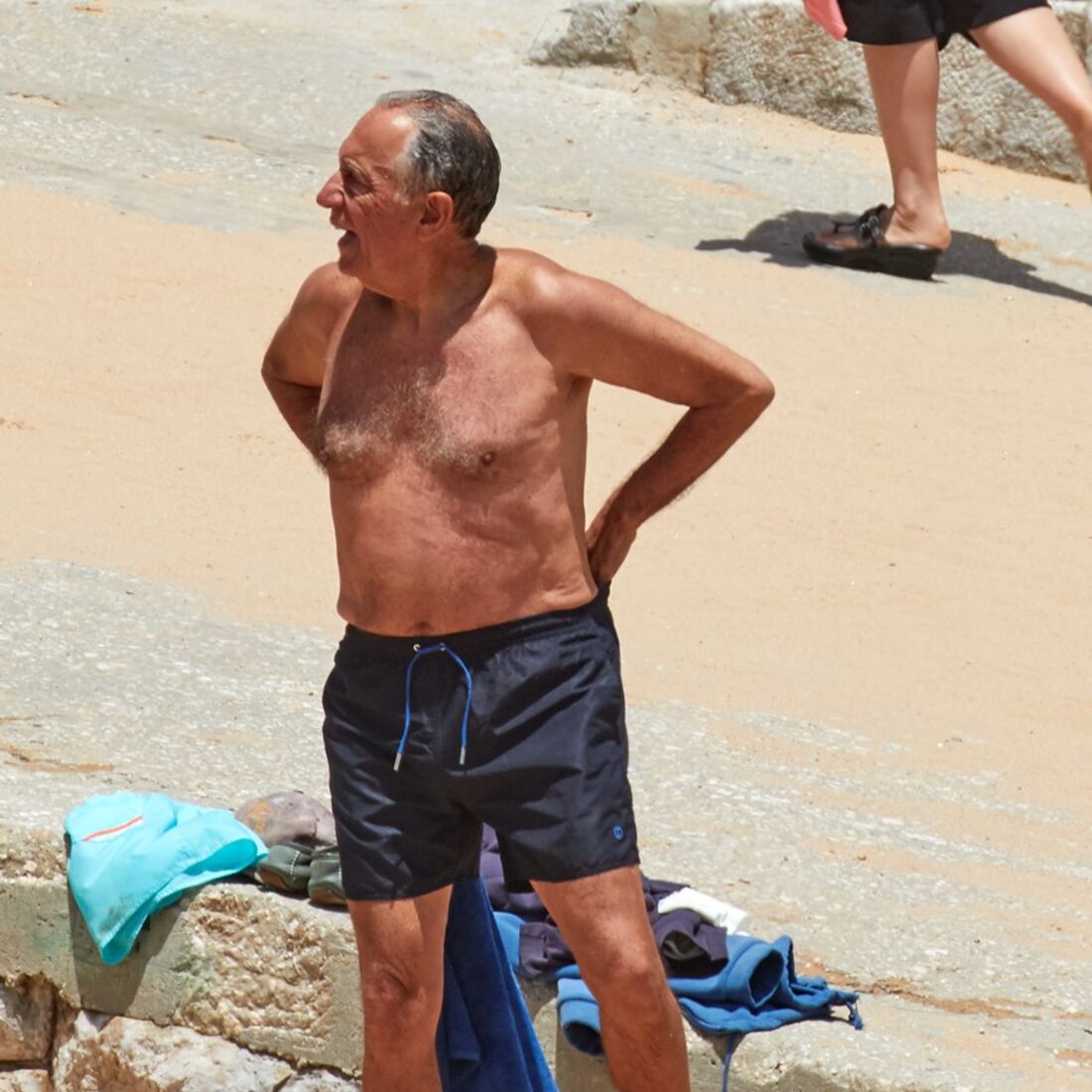 Presidente, Marcelo Rebelo de Sousa, calções, praia, cascais, presidente da república