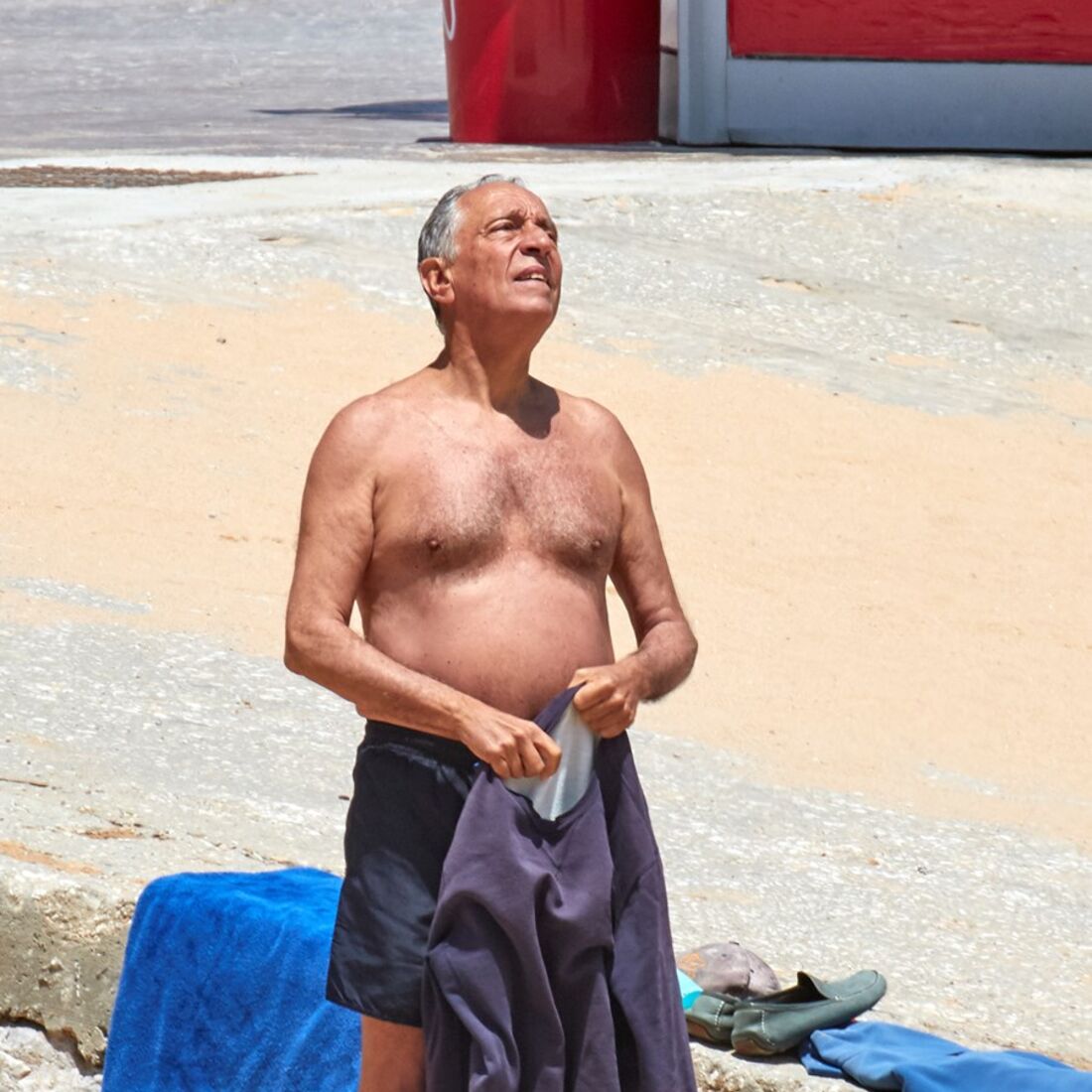 Presidente, Marcelo Rebelo de Sousa, calções, praia, cascais, presidente da república