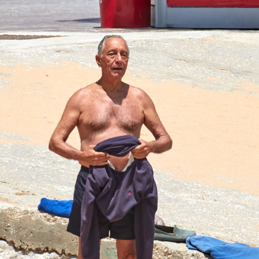 Presidente, Marcelo Rebelo de Sousa, calções, praia, cascais, presidente da república
