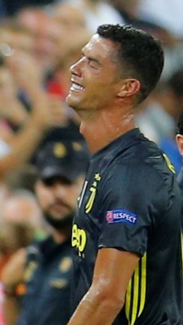 Cristiano Ronaldo, juventus, lágrimas, valencia, europa, expulsão, jogo, futebol