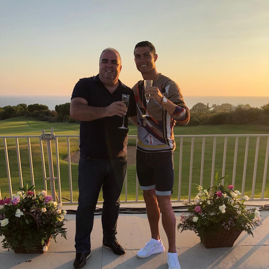 Cristiano Ronaldo com o namorado de Dolores Aveiro, José Andrade
