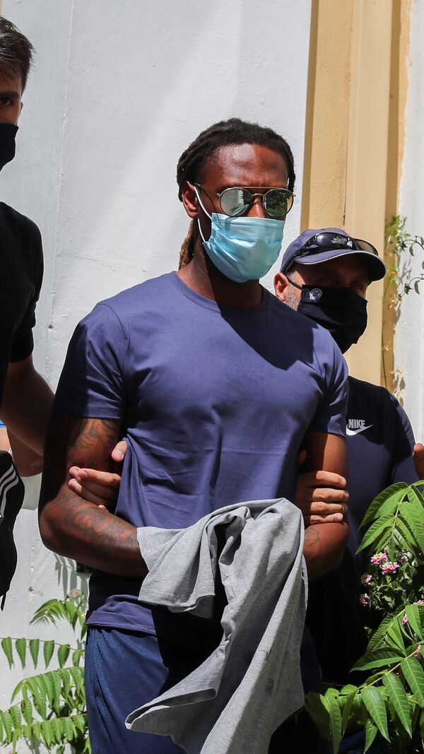 Rúben Semedo no tribunal, na Grécia