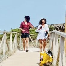 Isabel dos Santos com um amigo em Formentera, Ibiza