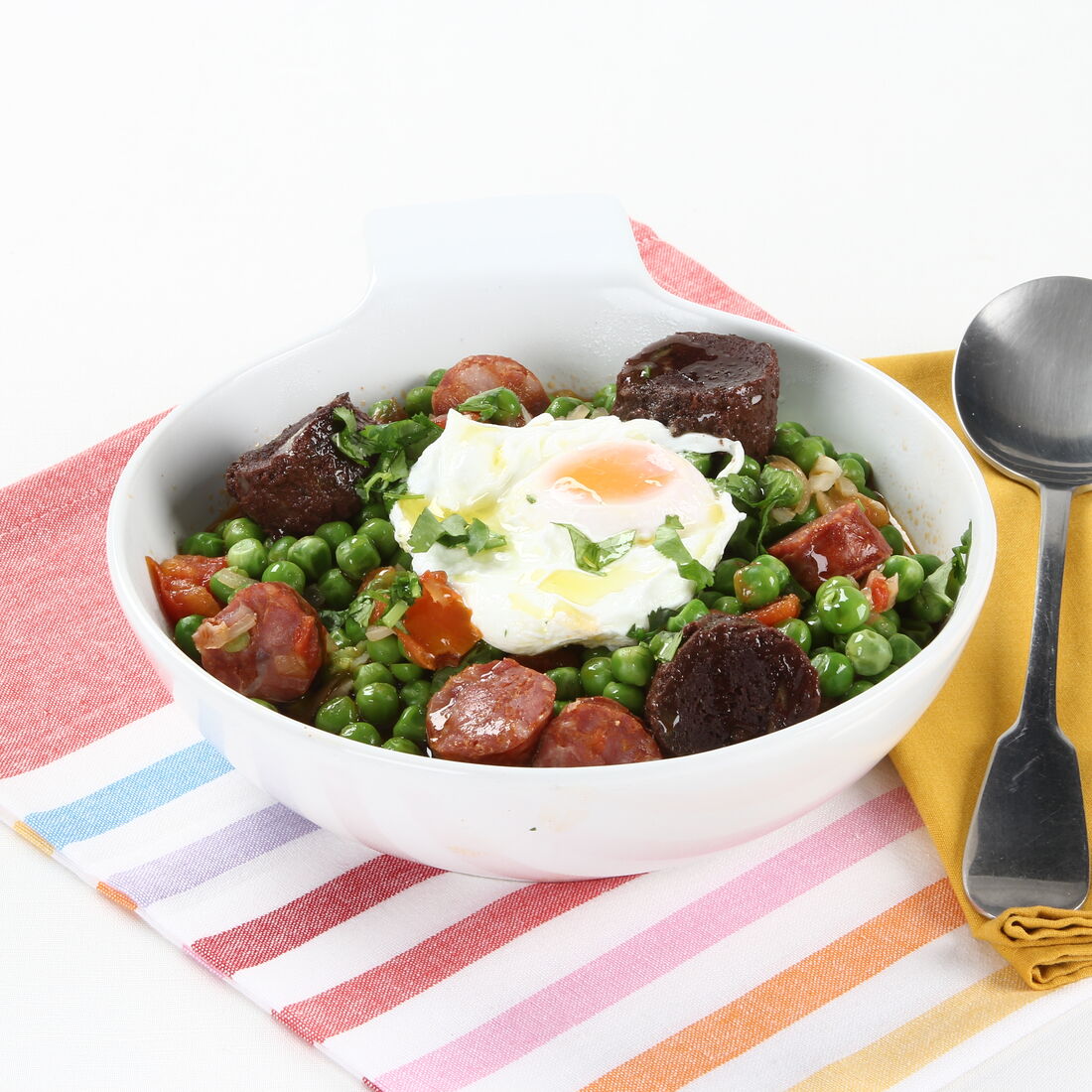 Ervilhas com Ovos Escalfados