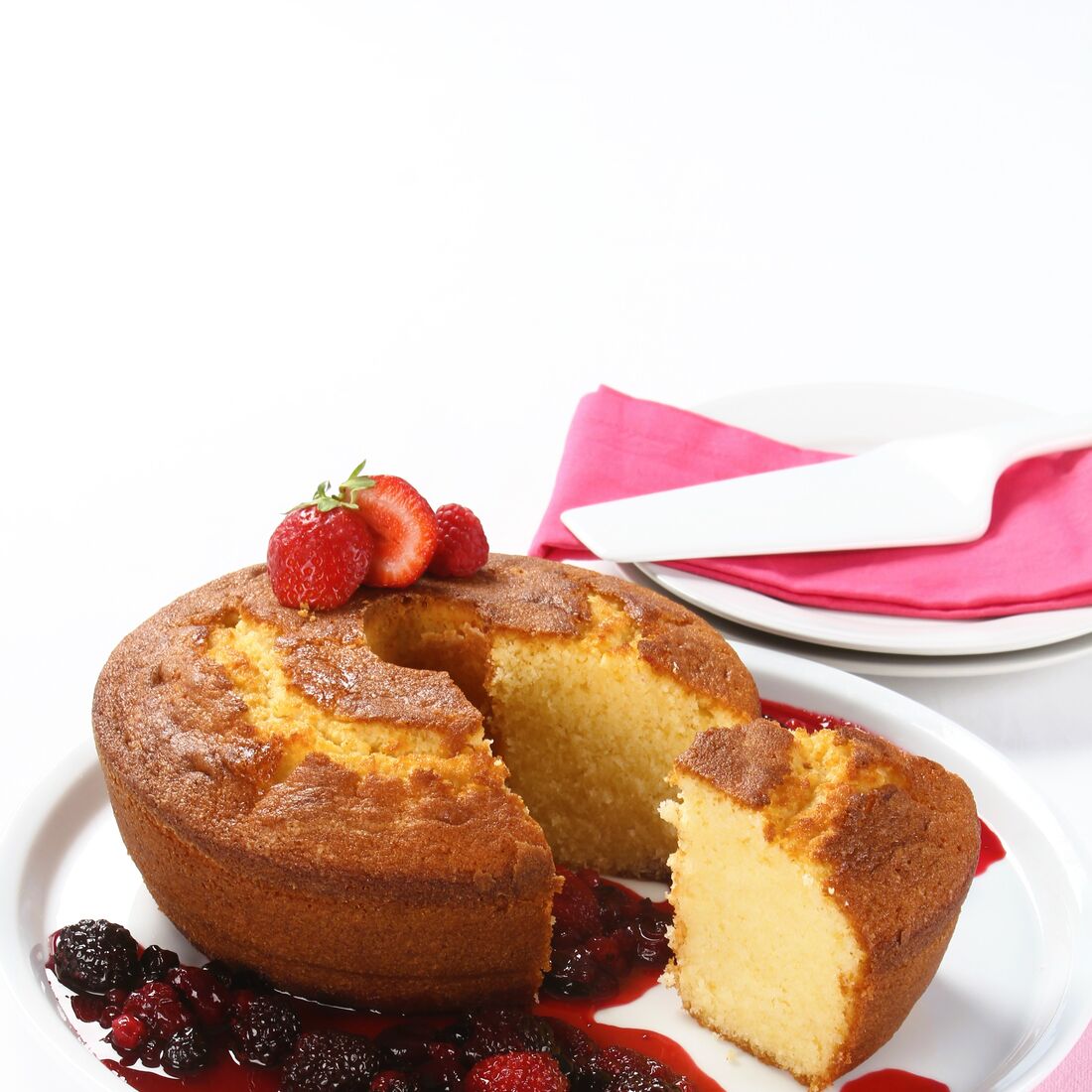 Bolo de Iogurte com Frutos Vermelhos