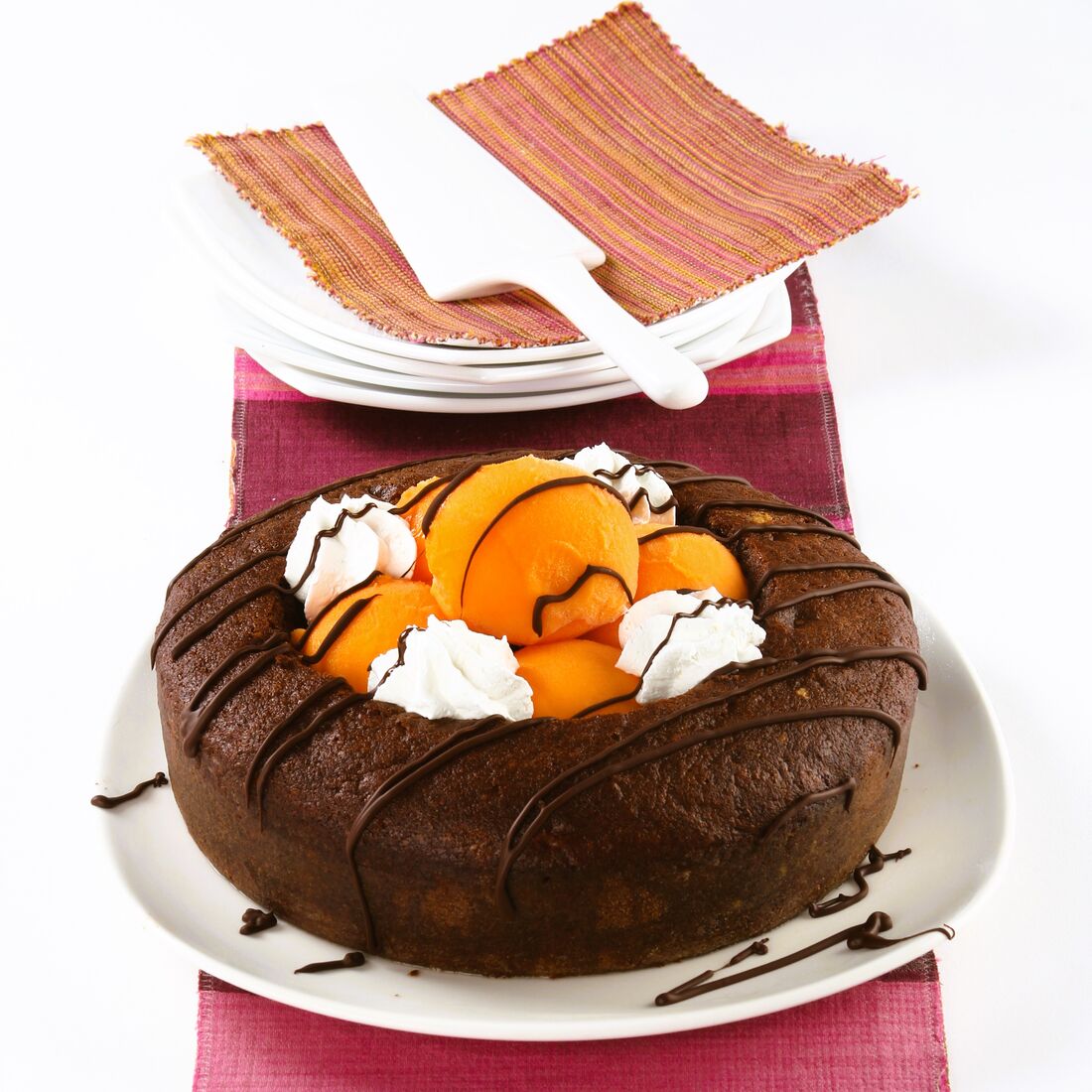 Bolo de Chocolate com Gelado de Laranja