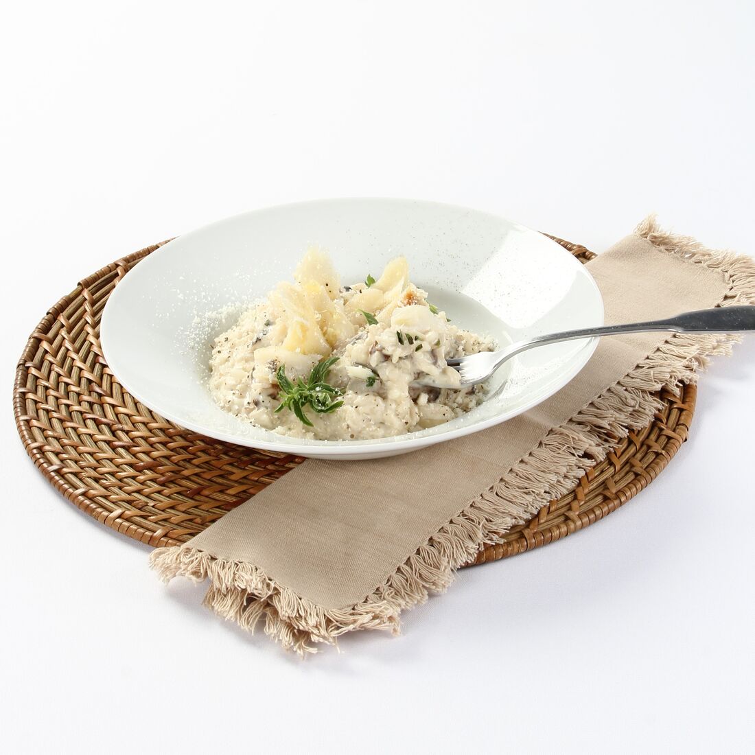 Risoto de Cogumelos com Bacalhau