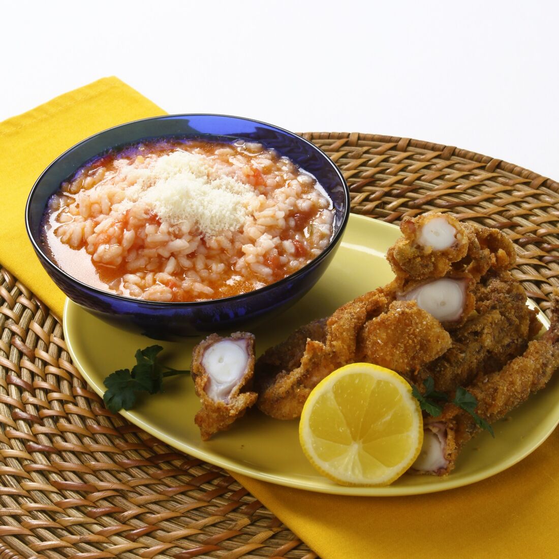Filetes de Polvo com Risoto de Tomate