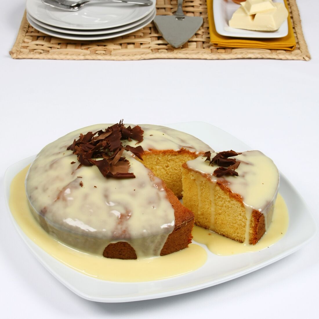 Bolo de Mel e Chocolate Branco