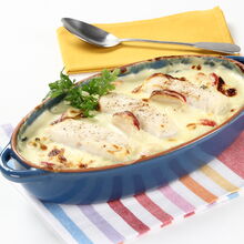 Pescada Gratinada com Espinafres