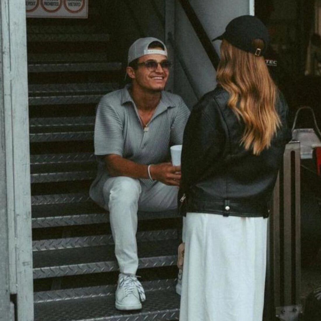 Margarida Corceiro e Lando Norris