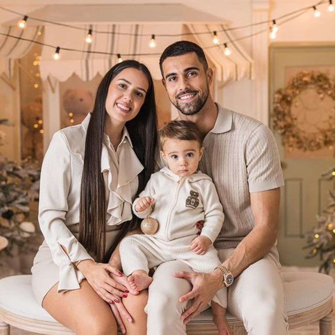 Diogo Costa, mulher e filho