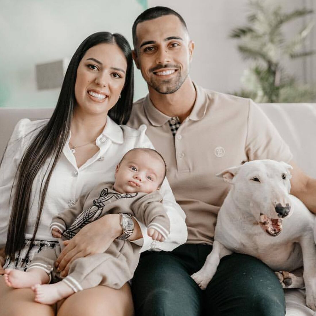 Diogo Costa, mulher e filho