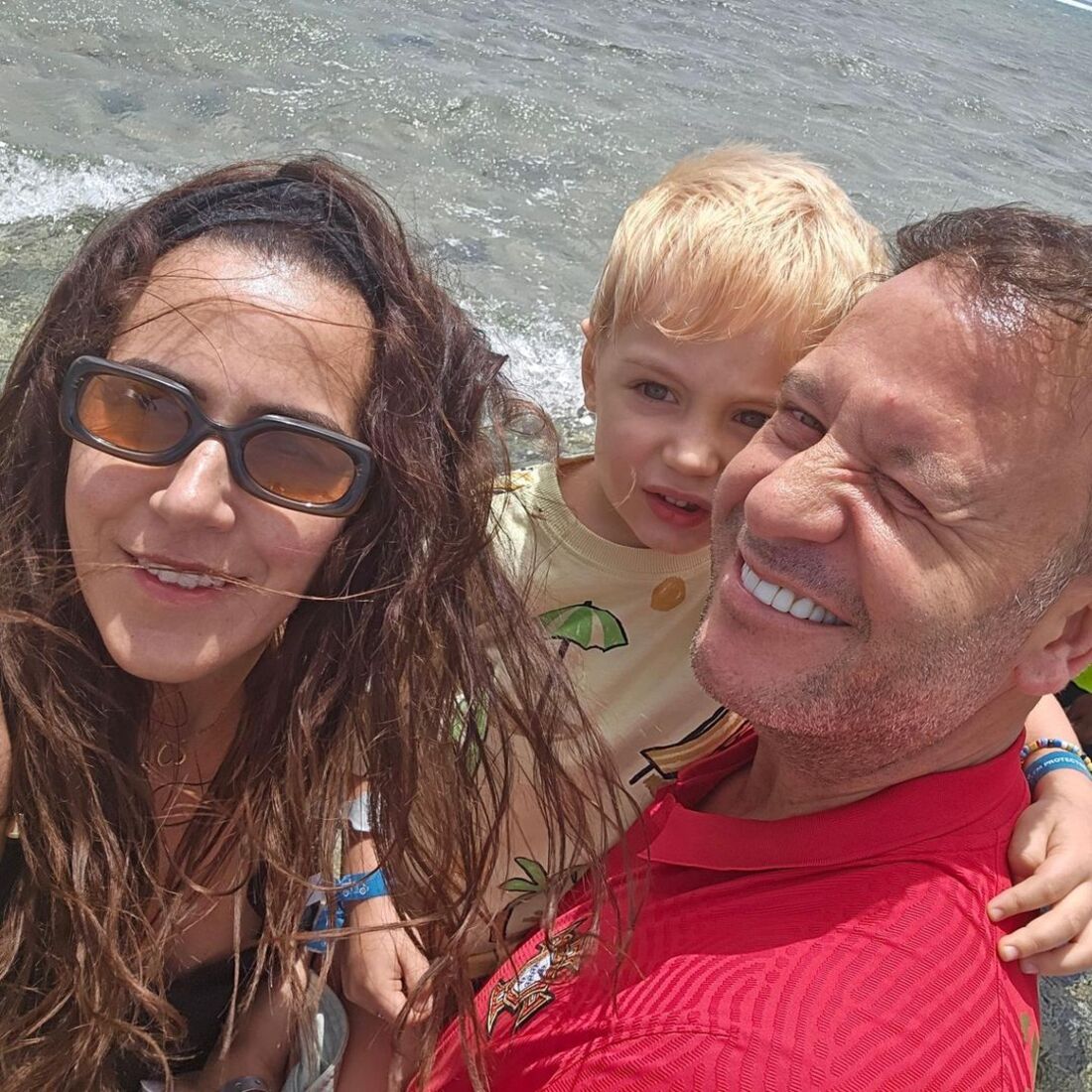 Cândido Costa, mulher e filho