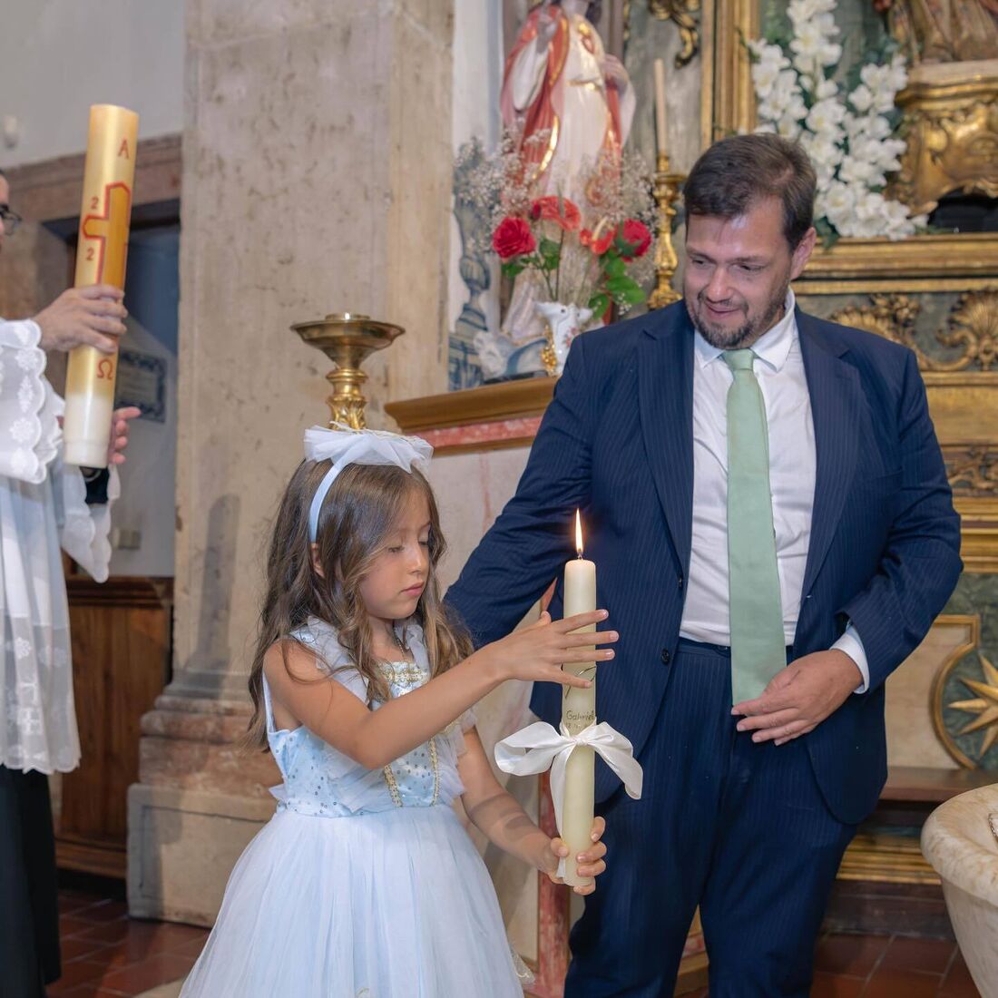 Laura Figueiredo, Mickael Carreira, batizado Gabriel