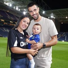 Diogo Costa, mulher e filho