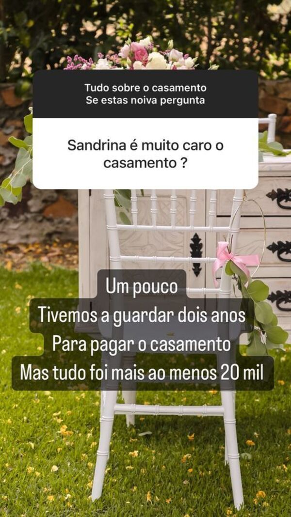 Sandrina Pratas, casamento