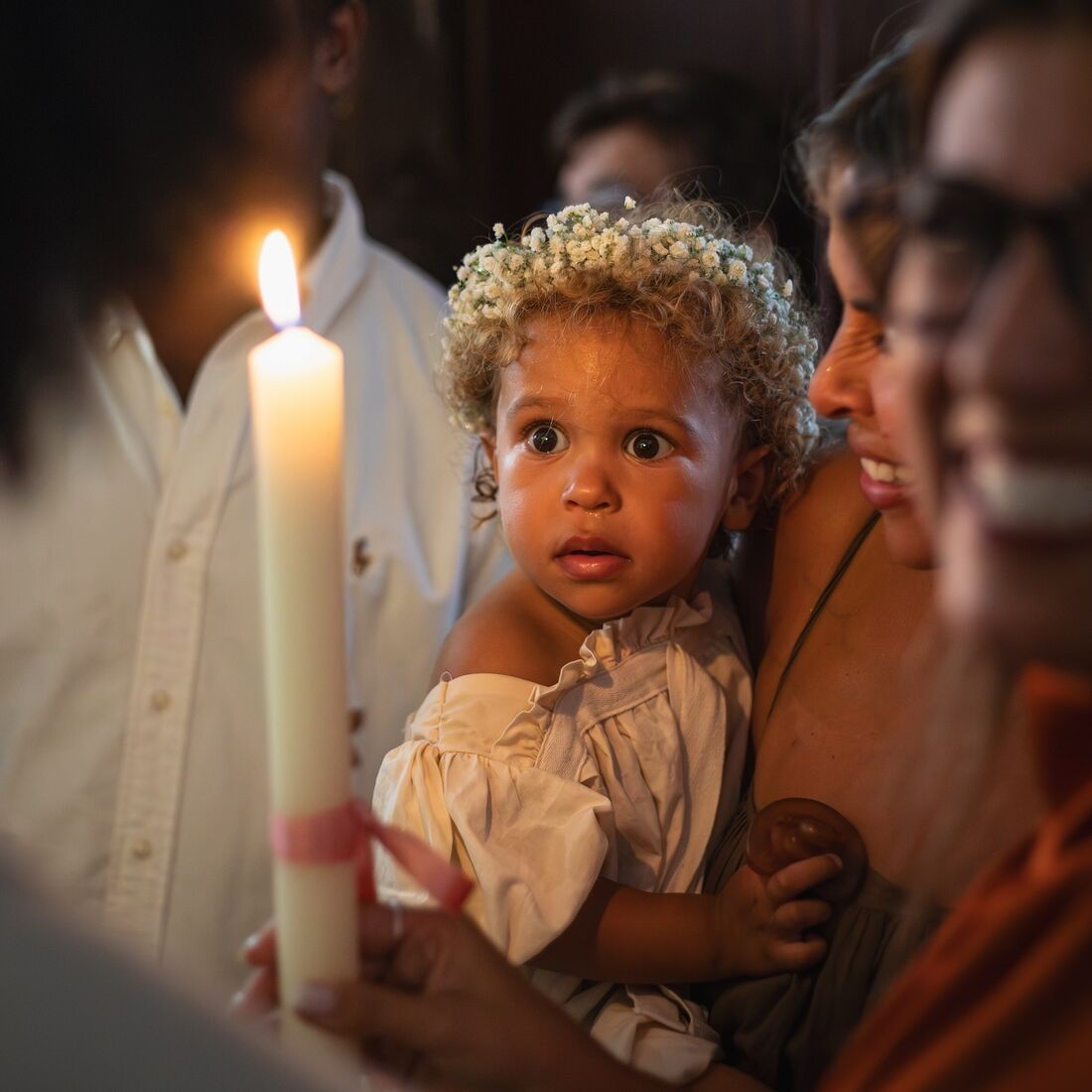 Maria Sampaio, batizado filha