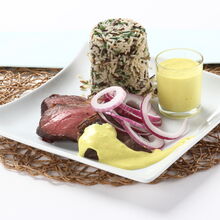 Picanha de Mostarda e Arroz Selvagem