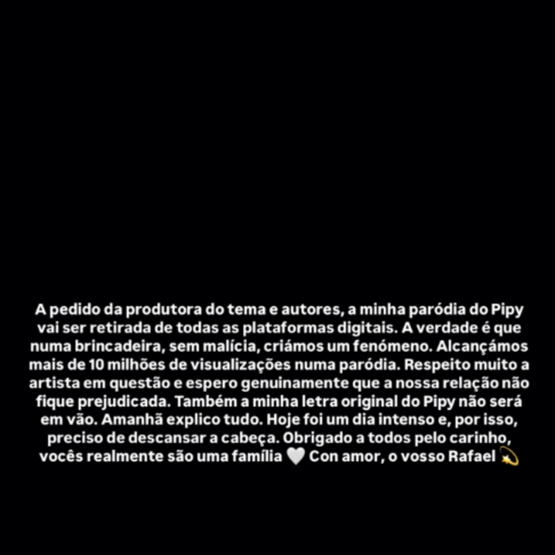 Comunicado de Rafael Bailão