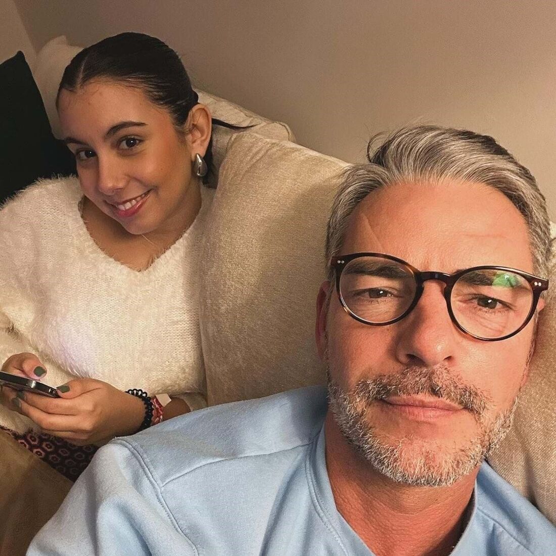 Cláudio Ramos e a filha Leonor	