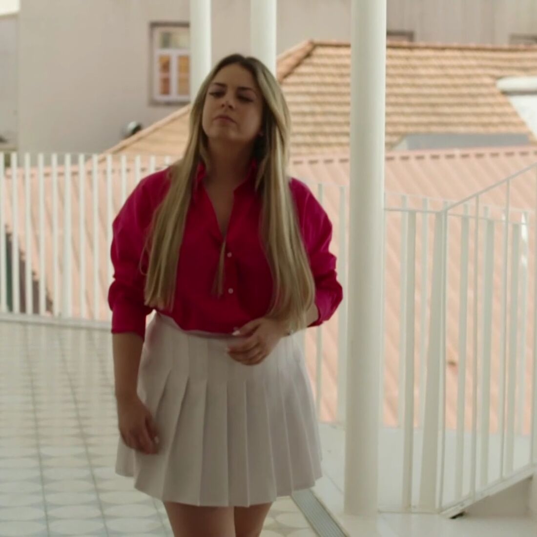 Rafaela Resende no terraço do prédio onde vivia