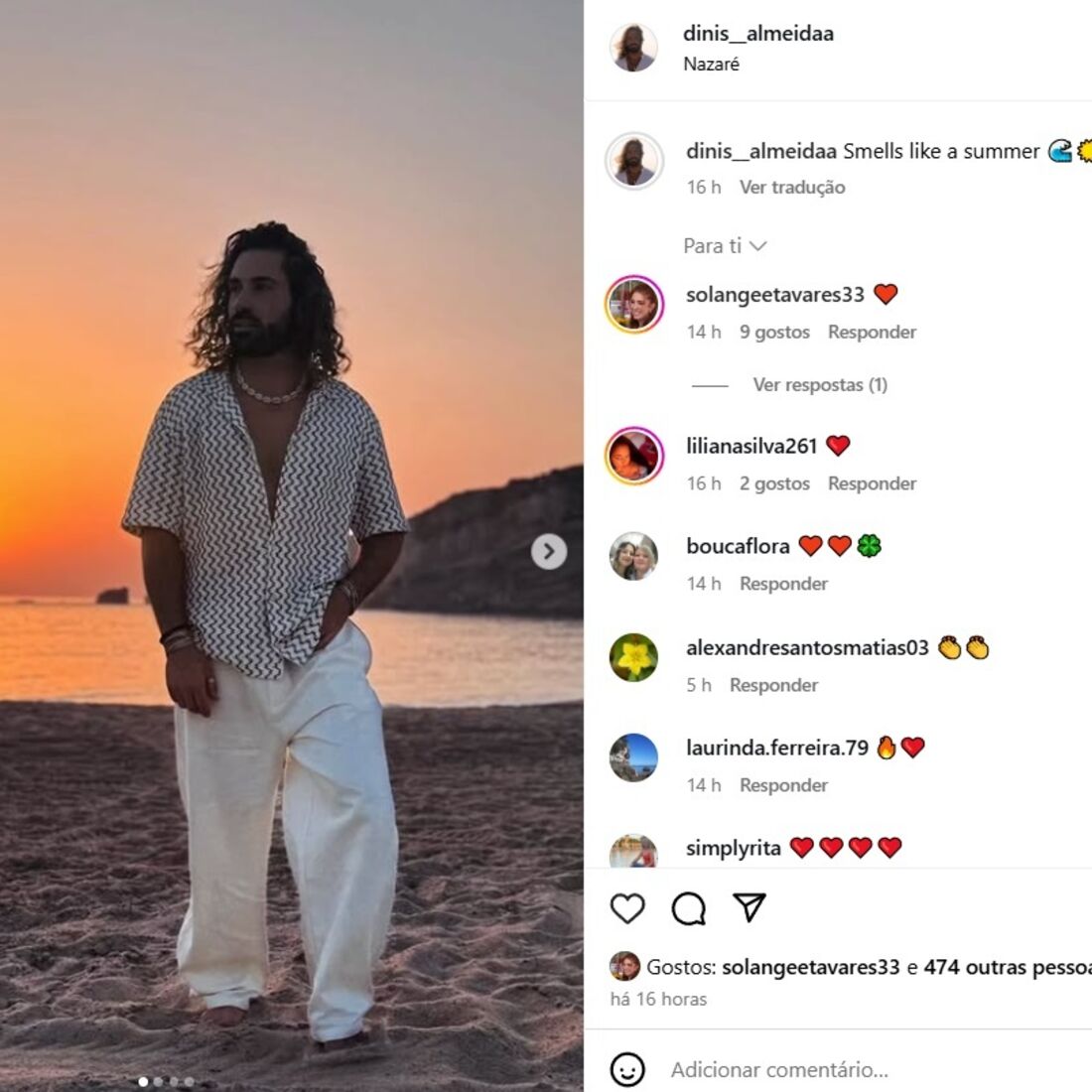 Dinis Almeida declara que a Nazaré cheira a verão