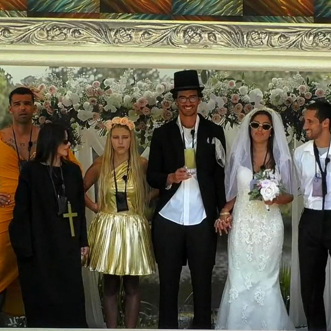 Diogo Bordin e Carolina Braga celebram o 'casamento' no Big Brother