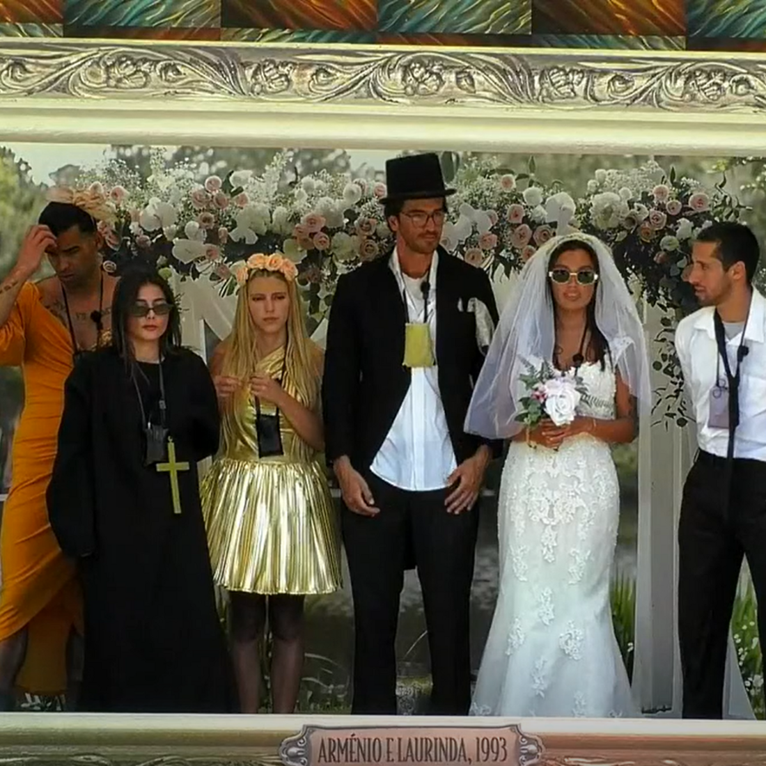 Diogo Bordin e Carolina Braga celebram 'casamento' no Big Brother