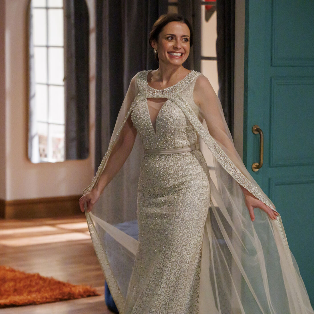 Patrícia Tavares veste um vestido de noiva para o casamento de Sofia em A Herança