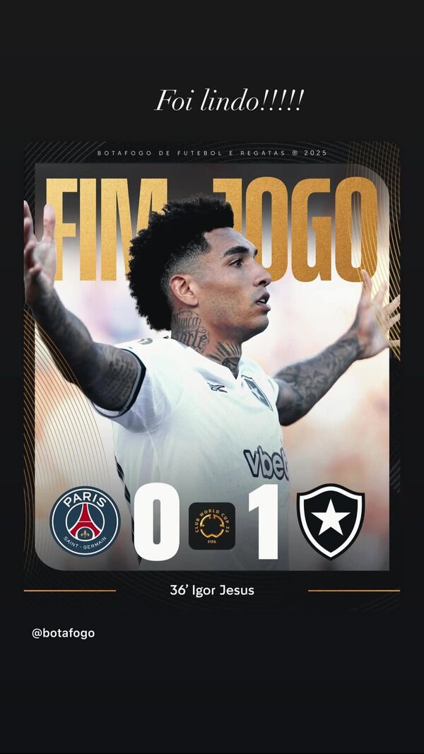 Botafogo vence PSG por 1-0, com golo de Igor Jesus
