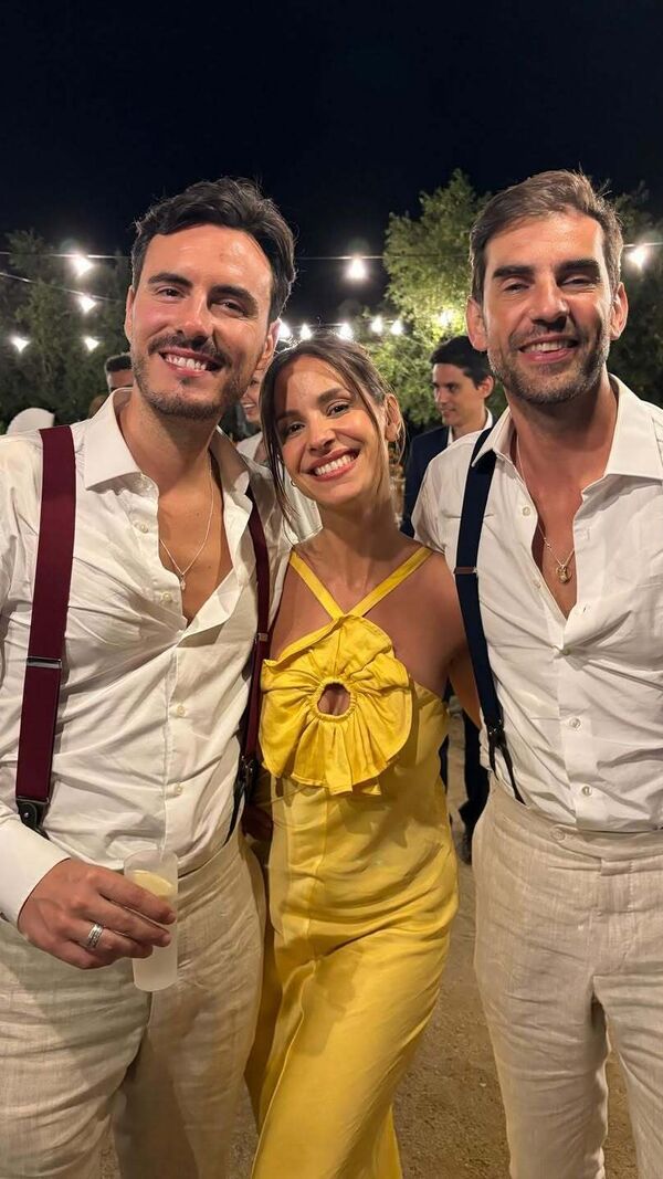 Mariana Monteiro com os noivos João Cajuda e João Pedro Caldeira