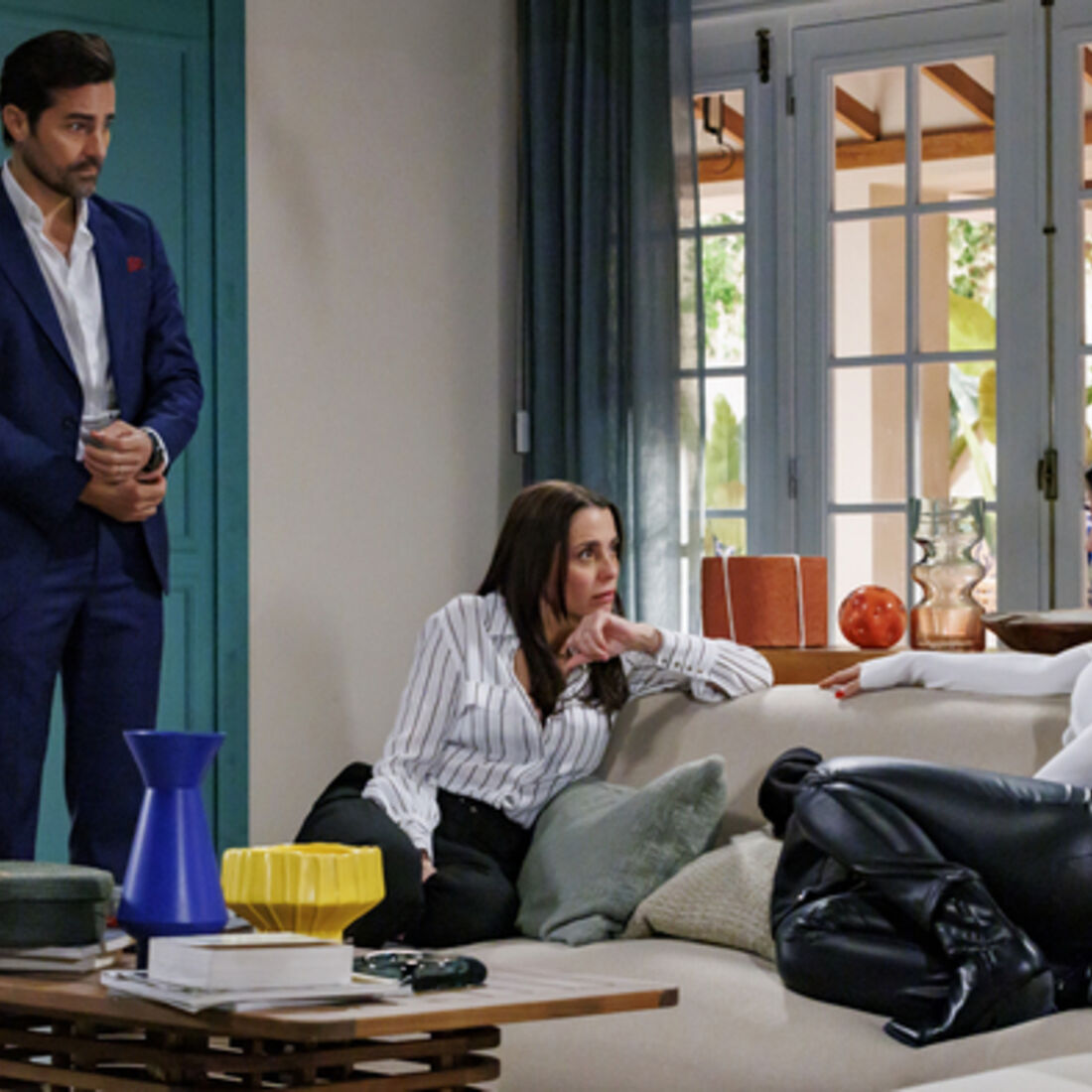 Sofia e Vicente com Beatriz da novela 'A Herança'