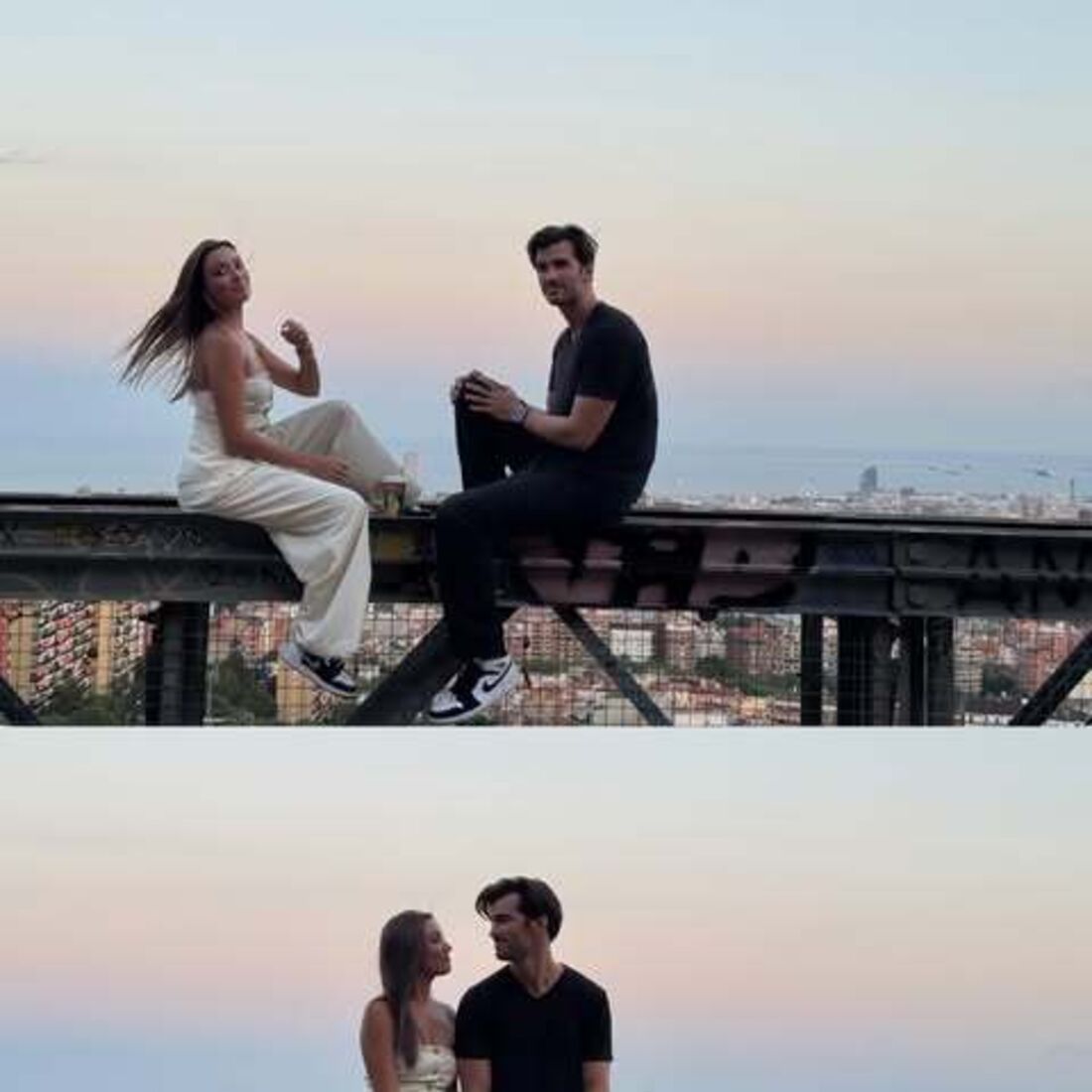 Diogo Bordin e Carolina Braga mostram romance além-fronteiras