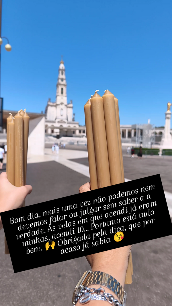 Raquel, do Casados à Primeira Vista, acende velas em Fátima