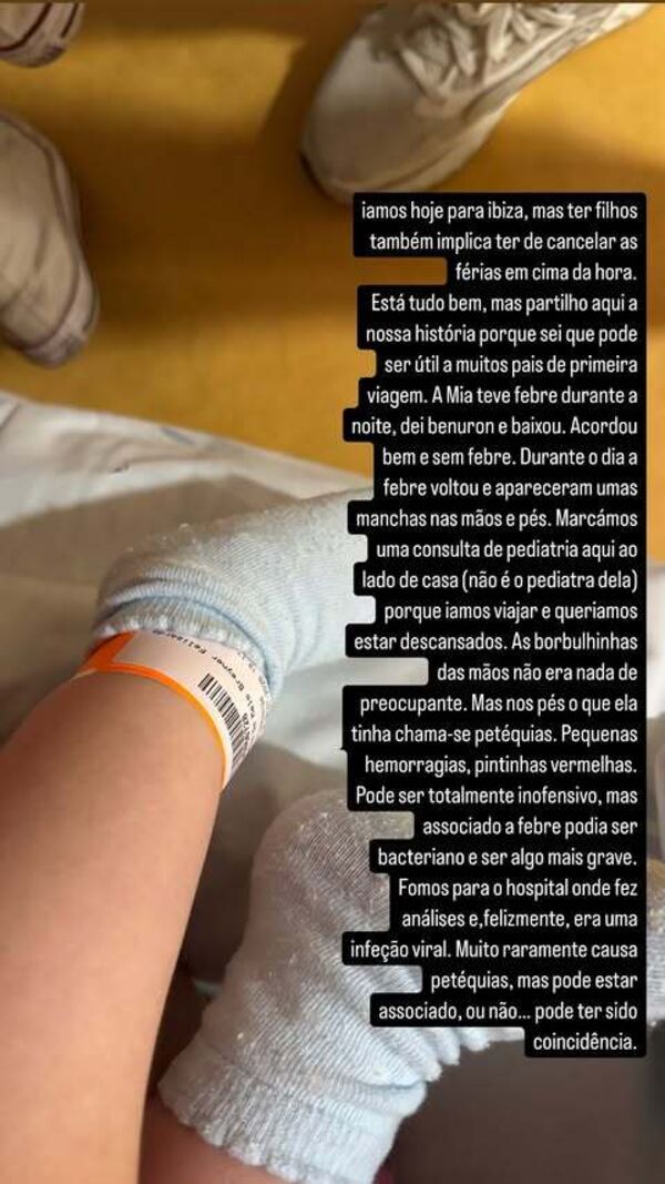 Matilde Breyner cancela férias em Ibiza após doença da filha Mia