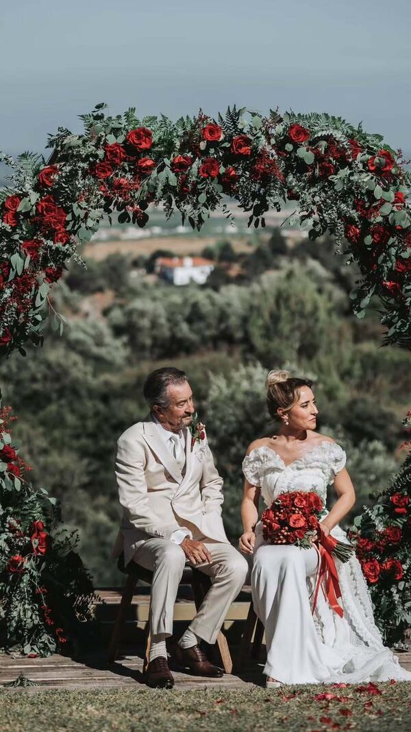 Rosa Bela e Carlos Areia no dia do casamento