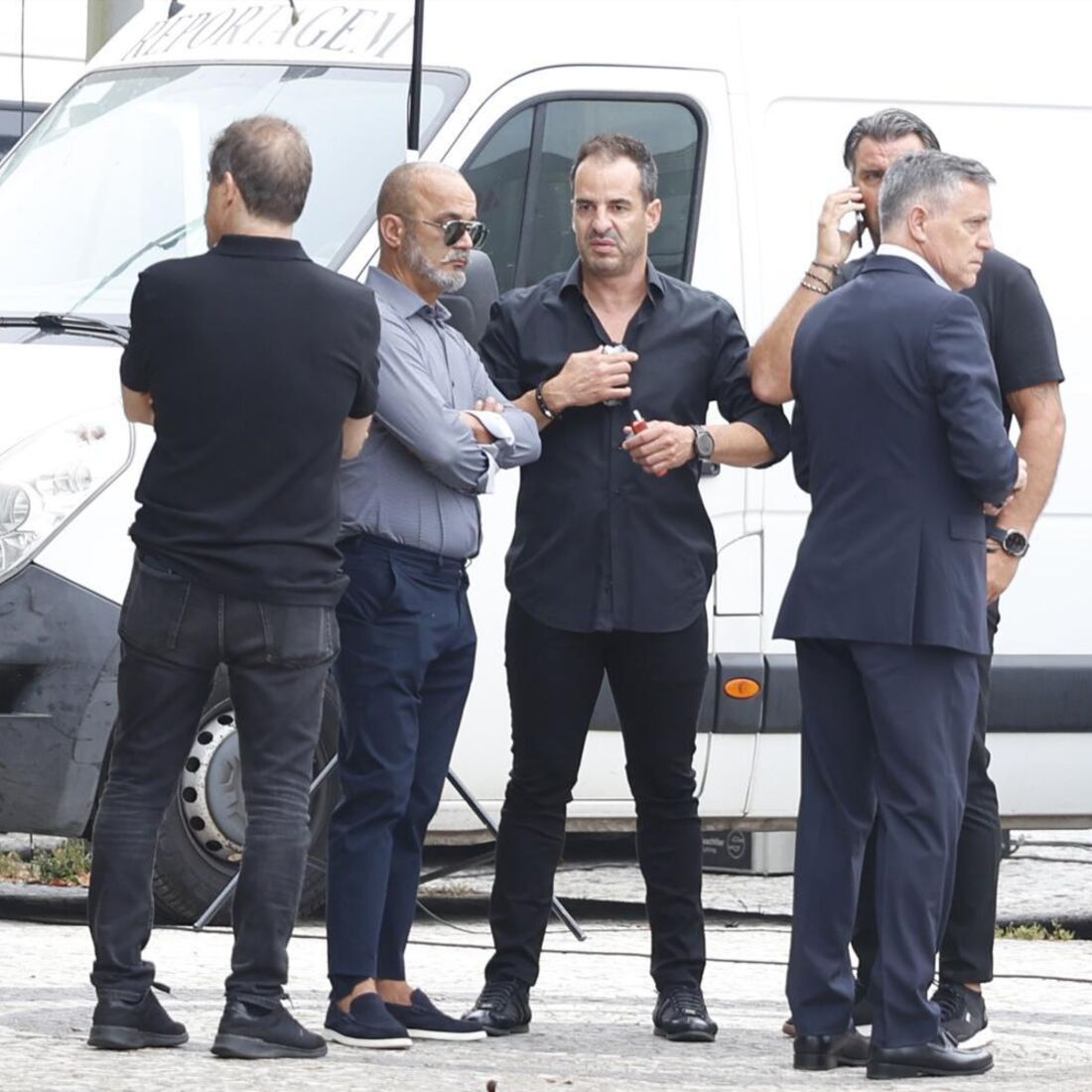 Fernando Rocha no funeral de Jorge Costa