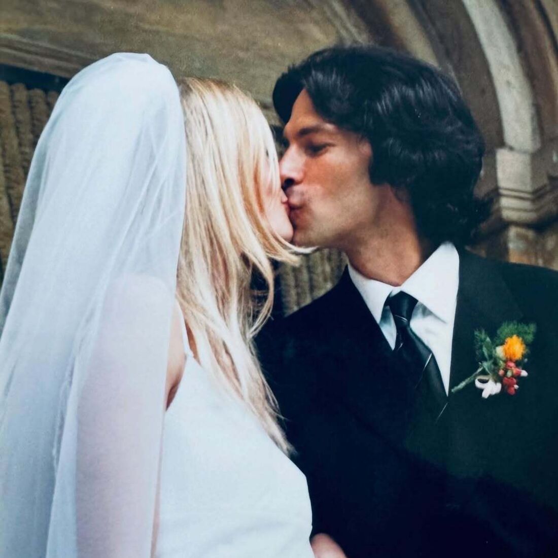 Paulo Pires no dia de casamento com Astrid Werdnig.