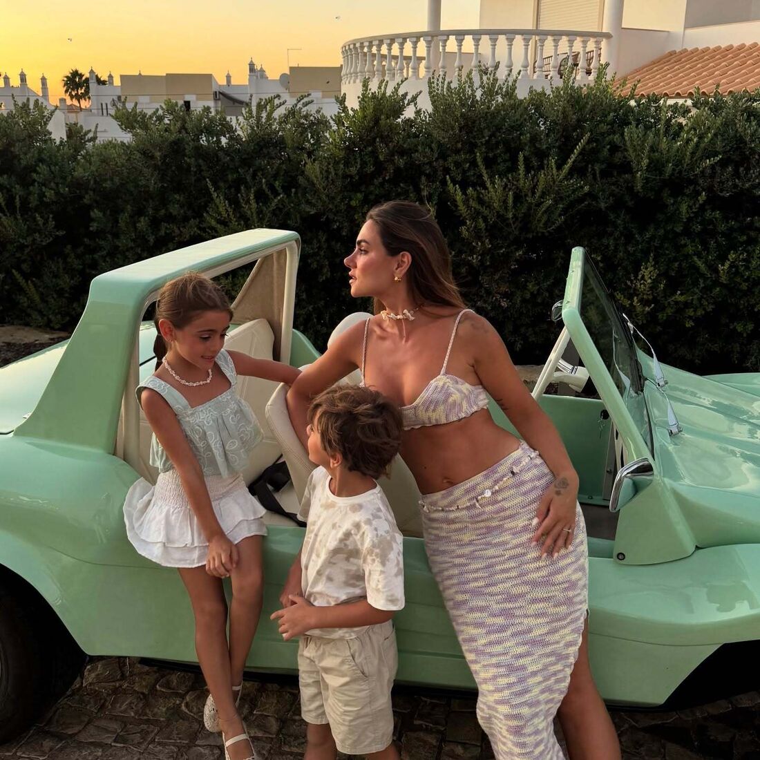 Liliana Filipa com os filhos no Algarve